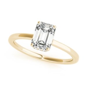 Emerald Brilliant Engagement Ring Yellow