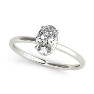 Oval Brilliant Engagement Ring silver